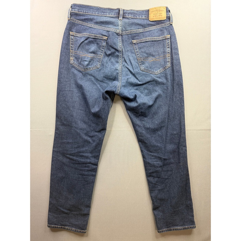 Levi Strauss‎ Signature Athletic Jeans Mens Dark Wash Blue Tapered 34x30